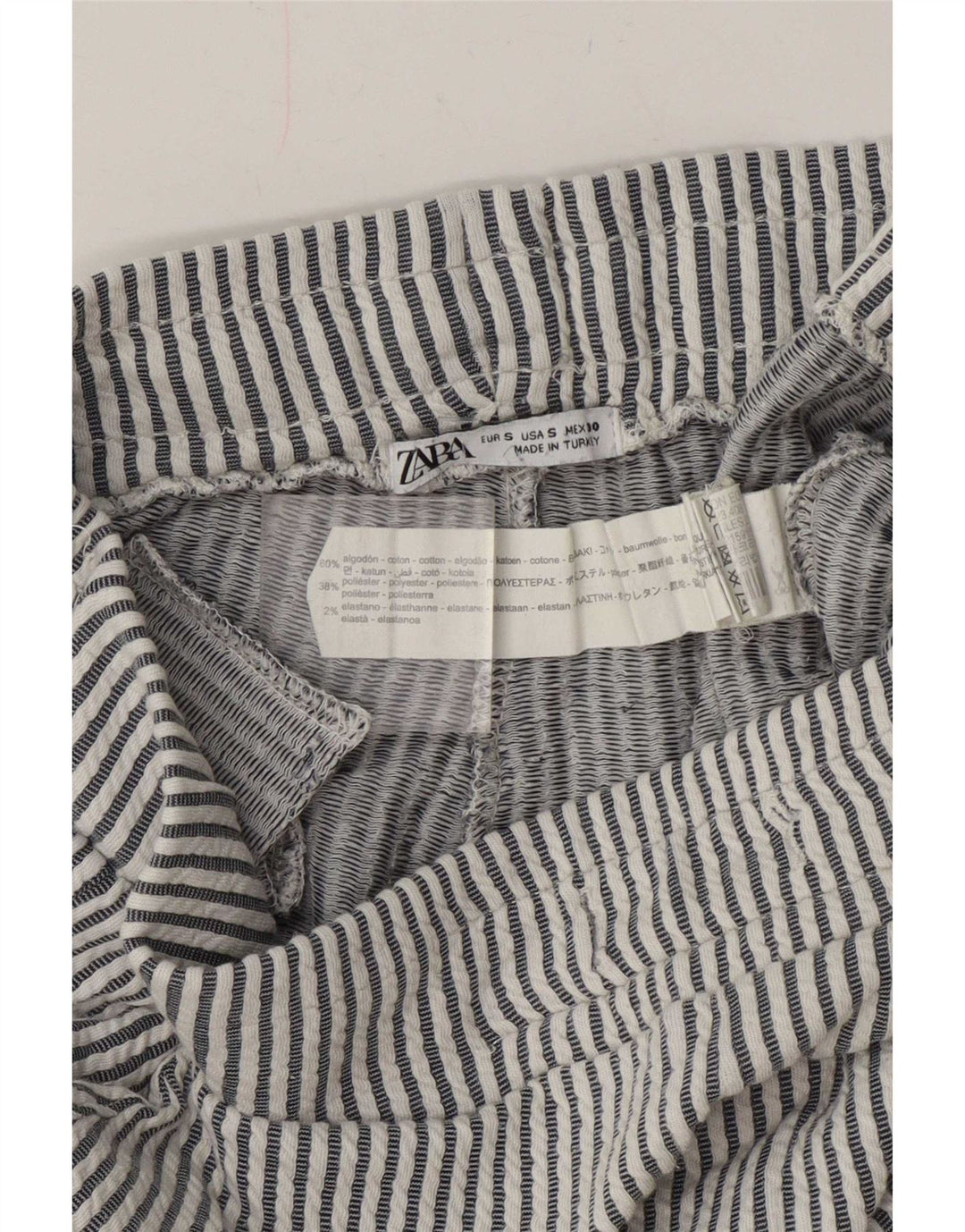 Pantaloncini casual da uomo Zara piccoli W30 in cotone gessato grigio