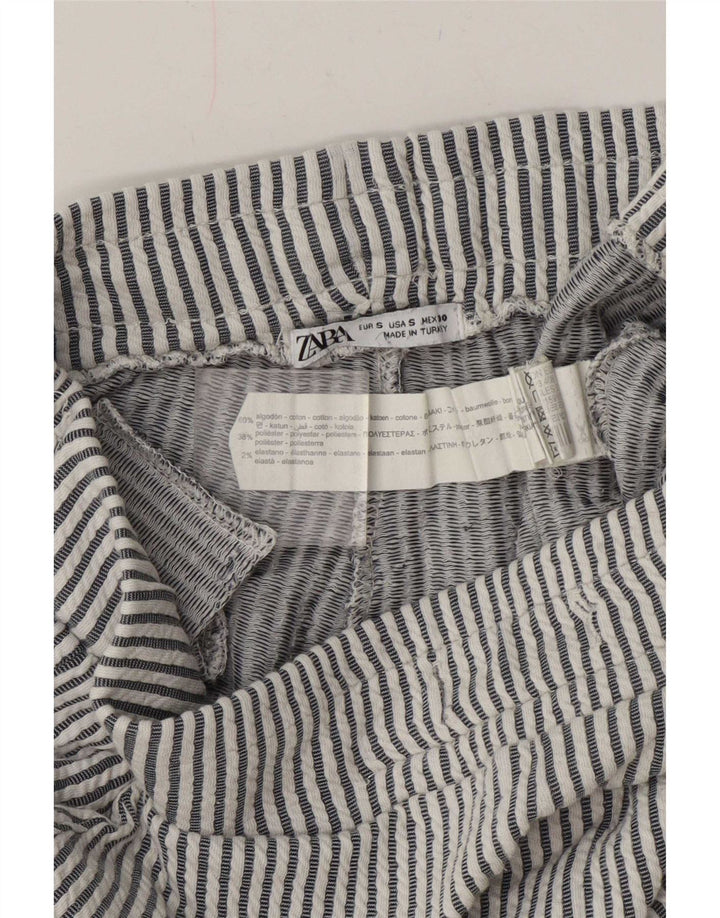 Pantaloncini casual da uomo Zara piccoli W30 in cotone gessato grigio