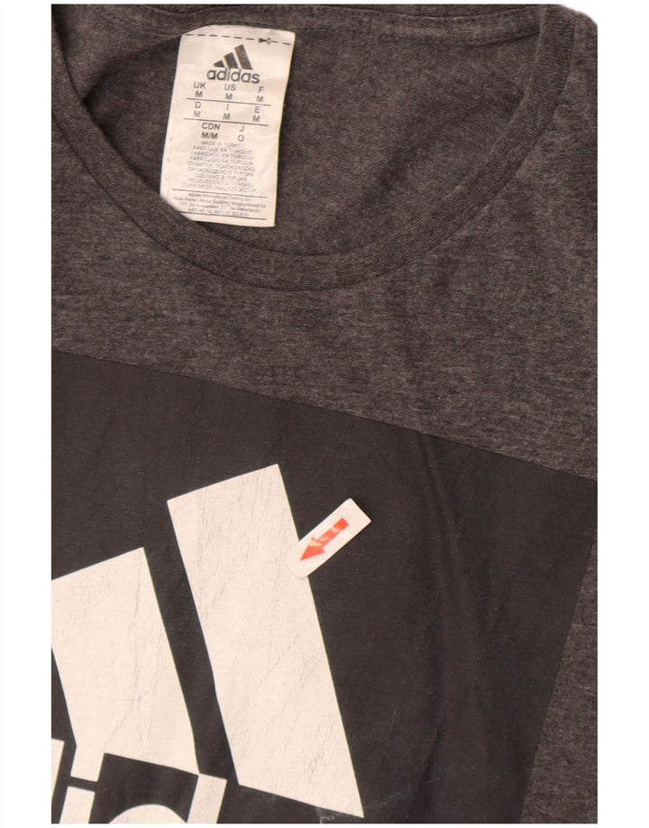 T-shirt grafica da uomo Adidas Top in cotone chiazzato grigio medio