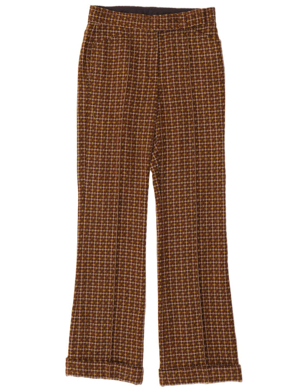 Pantaloni casual dritti da donna Dkny US 4 Small W28 L32 lana a quadri marrone