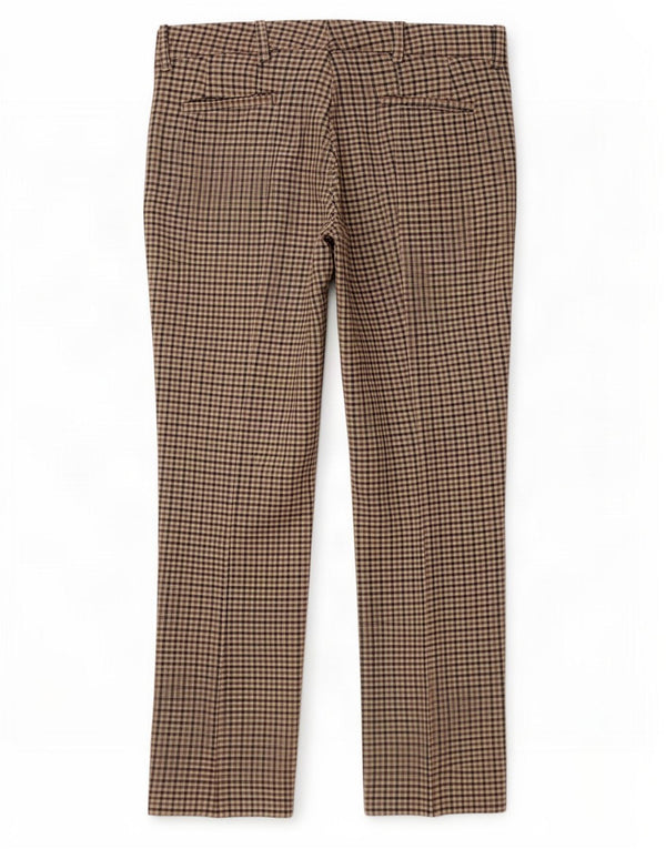 Pantaloni chino dritti da donna Zara medi W28 L28 poliestere a quadri marroni