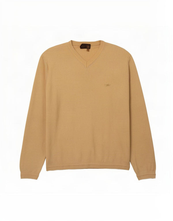 Maglione da uomo con scollo a V Gas 2XL cotone beige