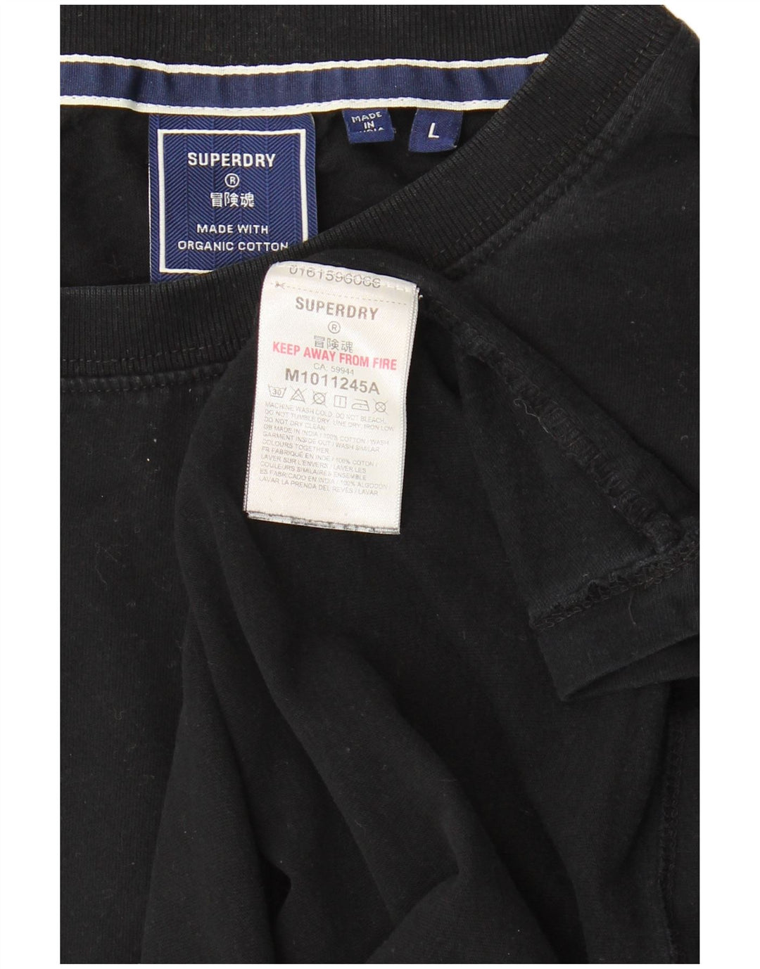 T-shirt da uomo Superdry Top grande in cotone nero