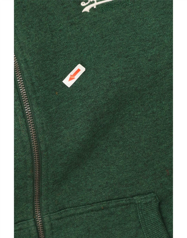 Maglione con cappuccio e zip da uomo Superdry in cotone verde medio