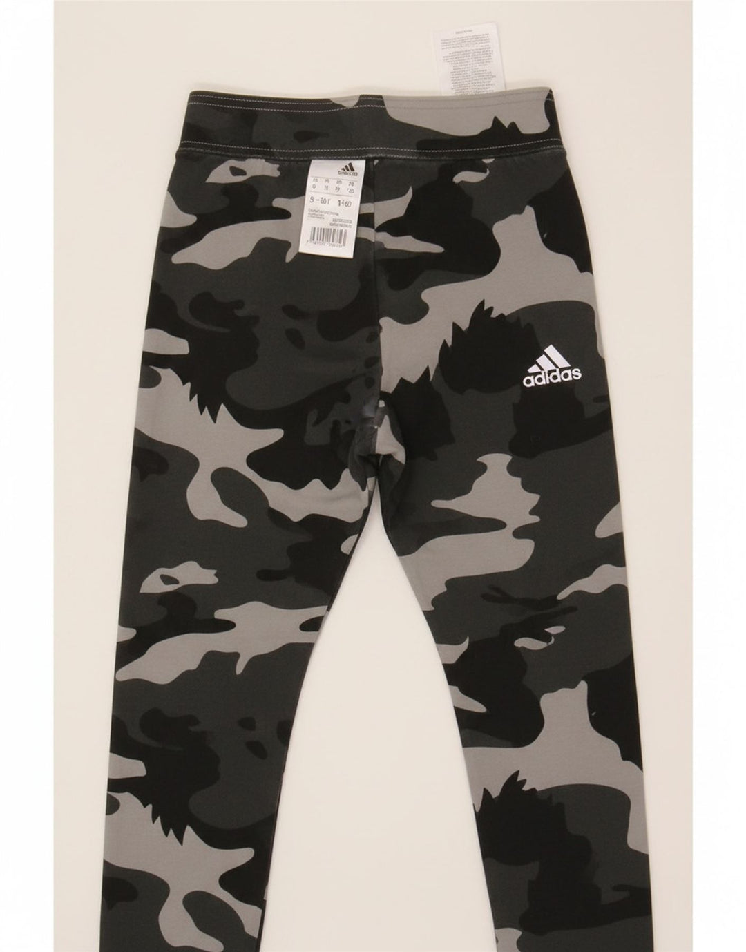 Leggings Adidas Bambina 9-10 Anni Cotone Grigio Mimetico