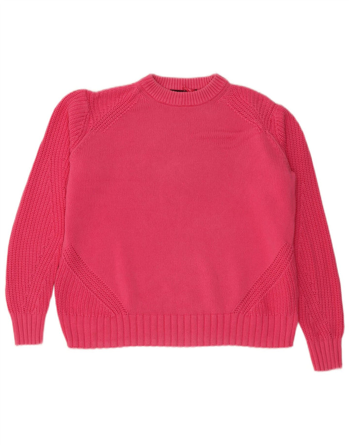 Maglione maglione girocollo oversize da donna Marks & Spencer UK 14 Rosa medio