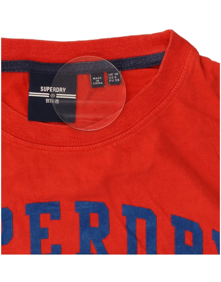T-shirt grafica da donna Superdry Top UK 10 Small Rossa