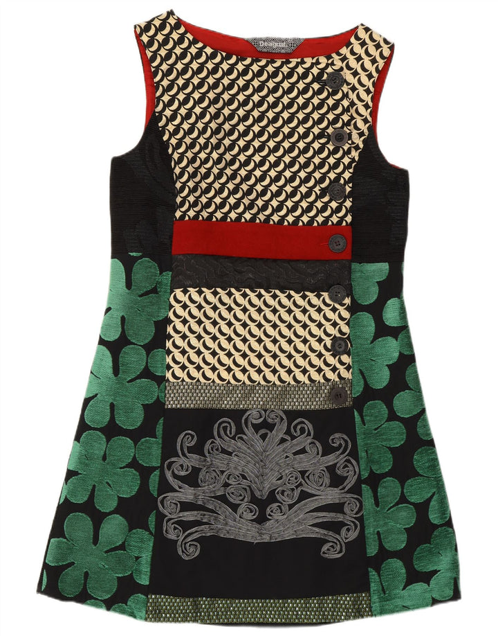 Desigual Abito tubino senza maniche modello astratto da donna EU 44 XL Nero