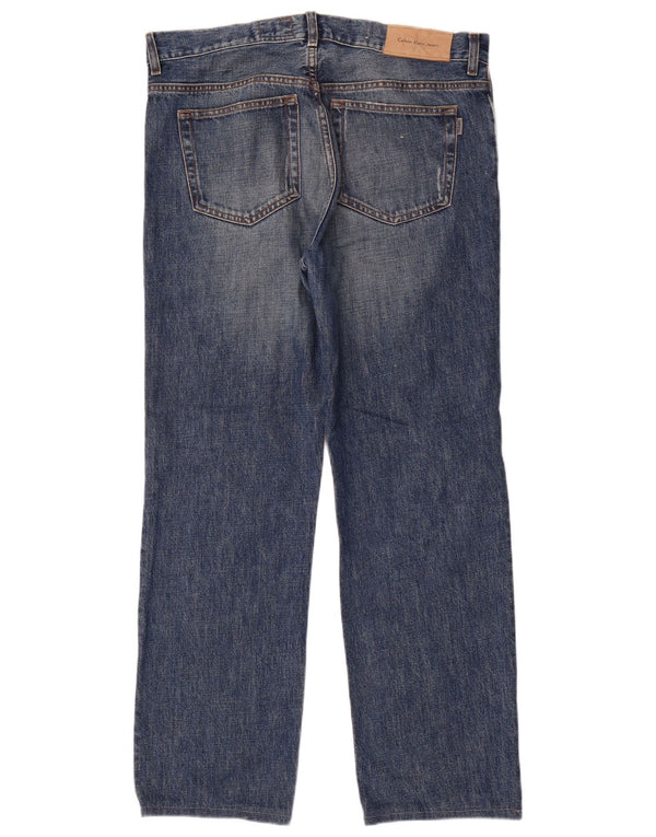 Jeans dritti da uomo Calvin Klein W34 L30 Blu