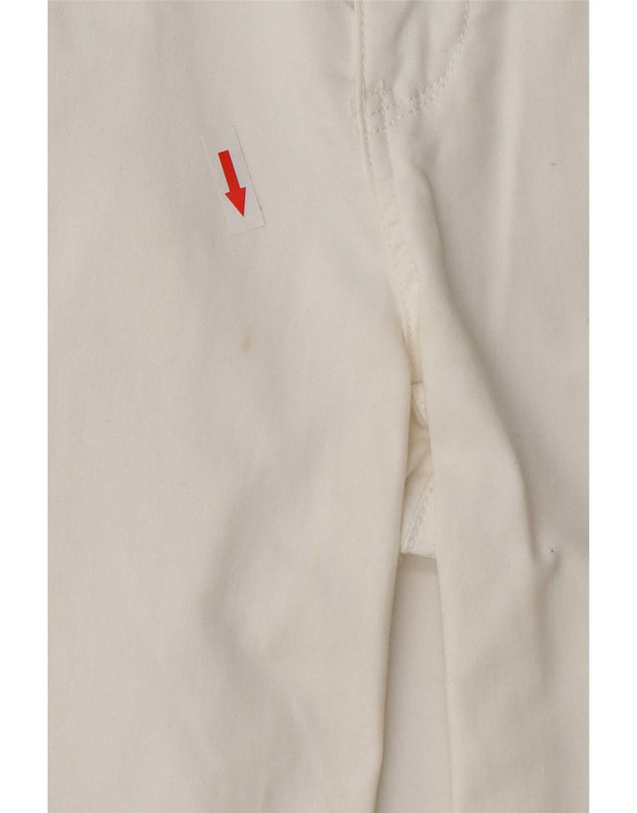 Pantaloncini casual da donna con bottone rosso EU 36 Small W27 Cotone bianco