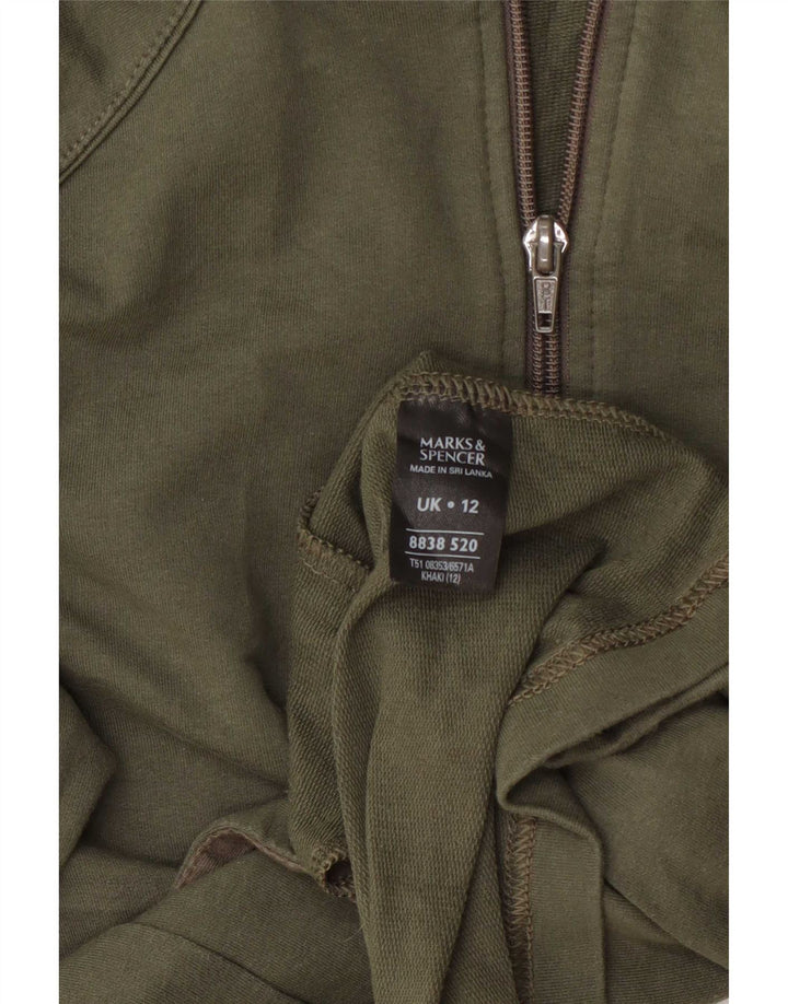 Giacca da ginnastica da donna Marks & Spencer UK 12 cotone kaki medio
