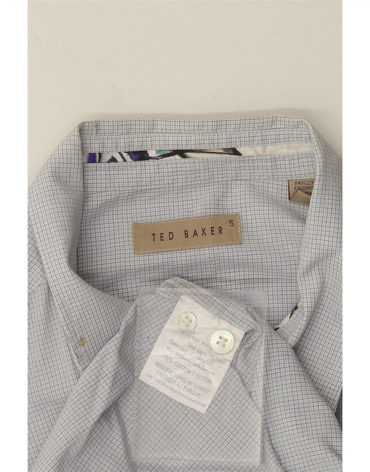 Camicia da uomo TED BAKER taglia 5 XL in cotone a quadretti blu