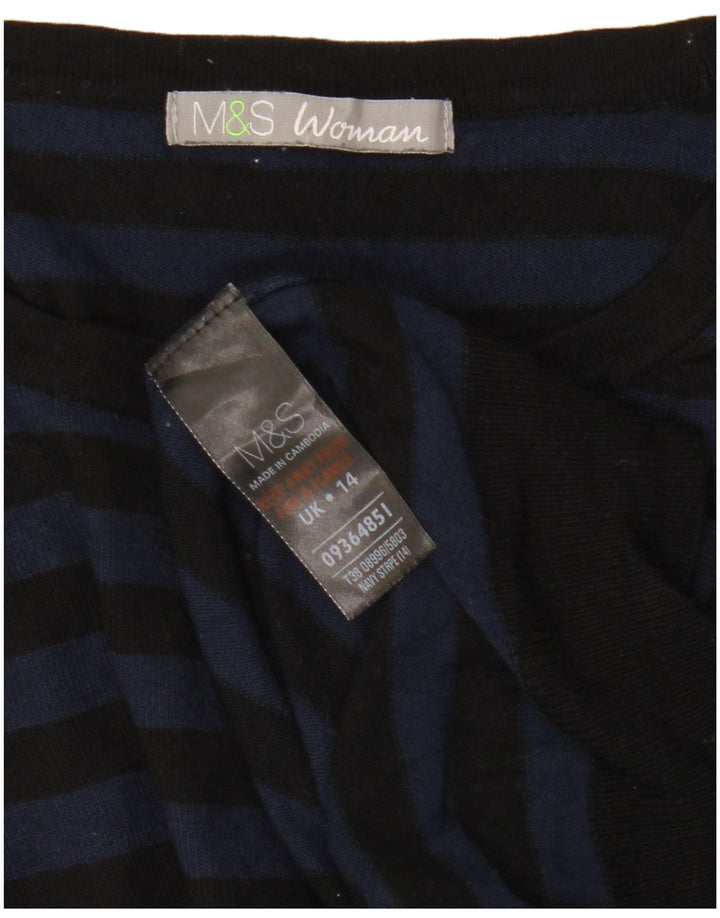 Maglione maglione con scollo a barca da donna Marks & Spencer UK 14 blu navy medio