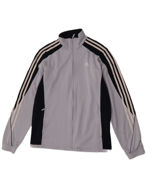 Giacca da tuta da uomo Adidas UK 40/42 Poliestere color block grigio medio