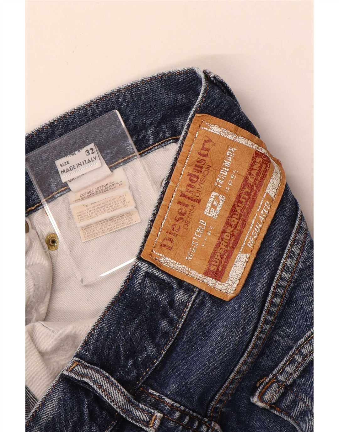 Jeans dritti da uomo Diesel W32 L32 in cotone blu