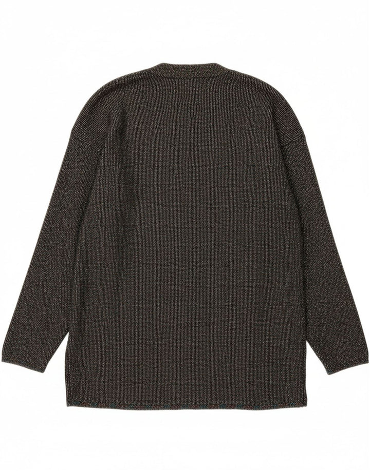BENETTON Womens Open Cardigan Sweater IT 44 Medium Black Flecked Wool Vintage Benetton and Second-Hand Benetton from Messina Hembry 