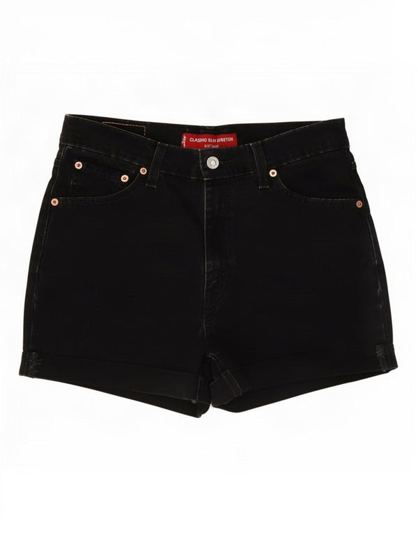 Levi's Womens 512 Slim Fit Denim Shorts US 6 Medium W26 Black Cotton