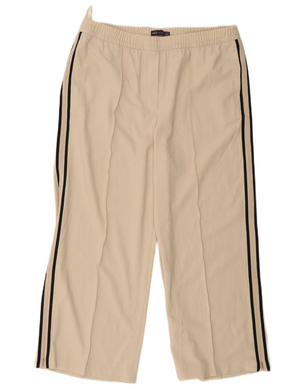 Pantaloni da tuta corti Marks & Spencer da donna UK 18 XL poliestere bianco sporco