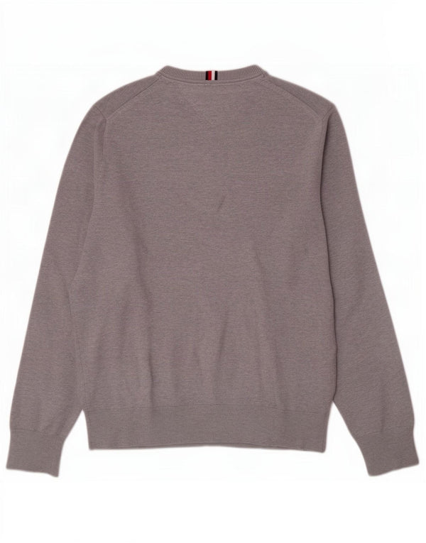 Tommy Hilfiger Mens Crew Neck Jumper Sweater Medium Grey Cotton