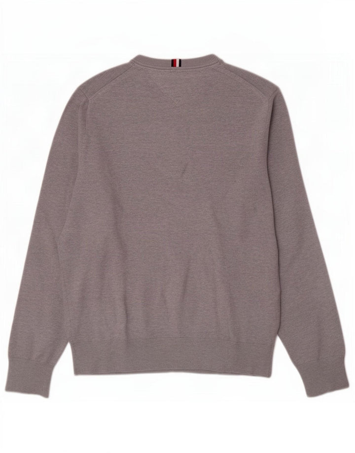 Maglione maglione girocollo da uomo Tommy Hilfiger in cotone grigio medio
