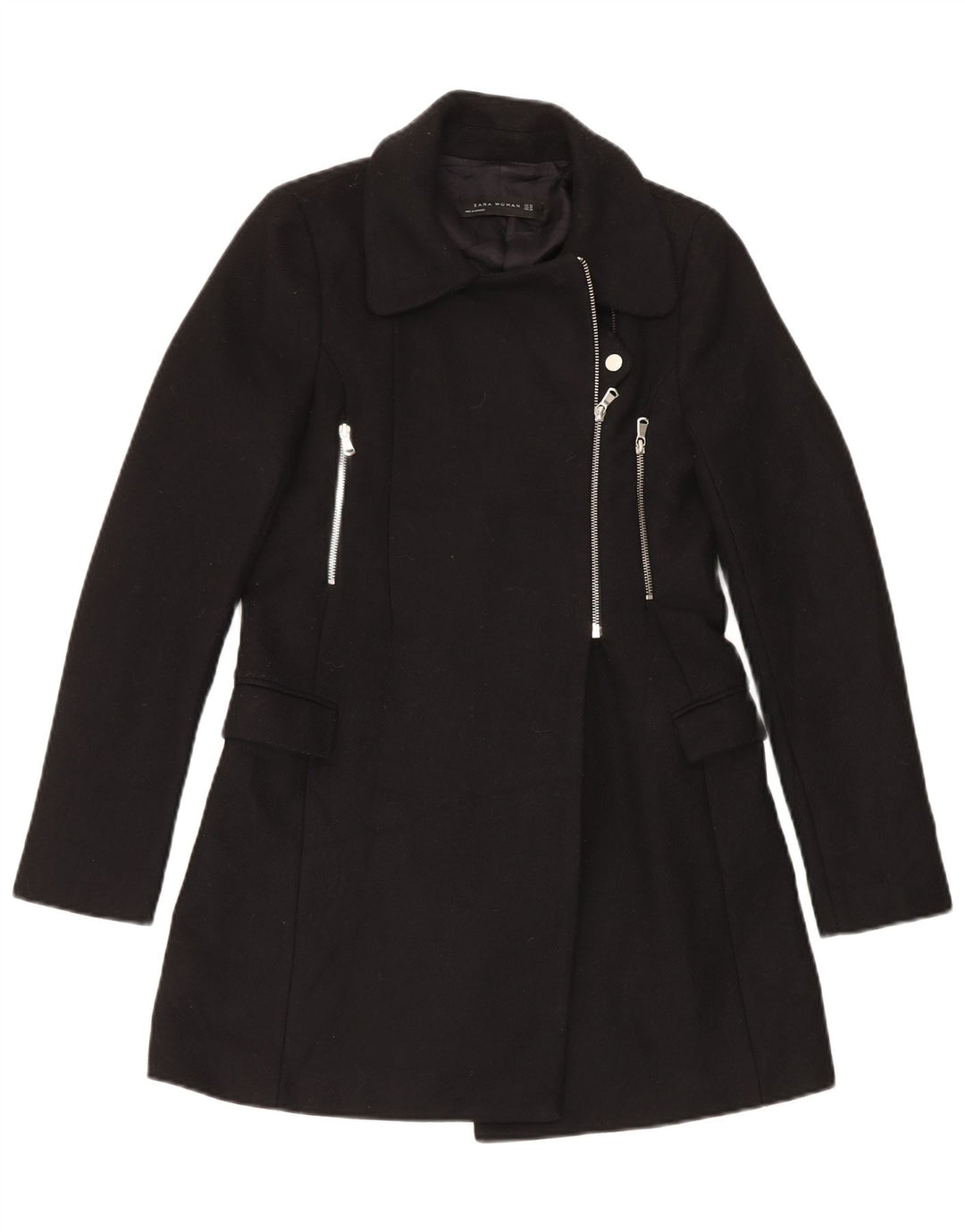 Cappotto Zara Donna UK 6 XS Nero