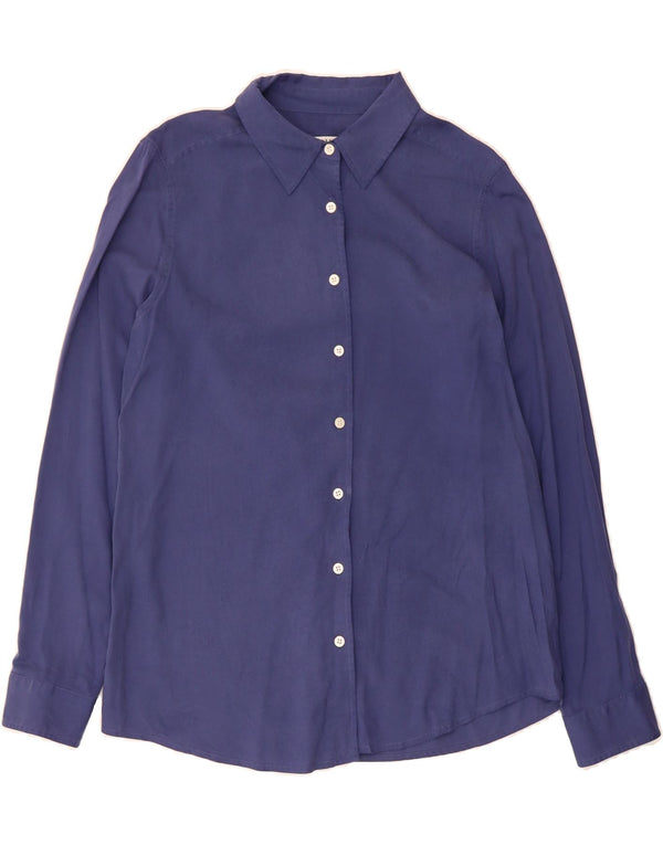 ORVIS Womens Shirt US 10/12 Medium Blue Silk
