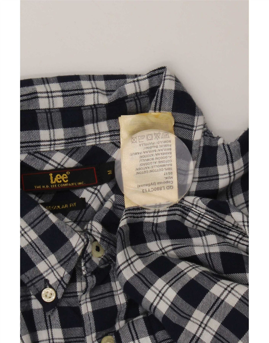 Camicia Lee da uomo in flanella dalla vestibilità regolare, cotone a quadri blu navy medio