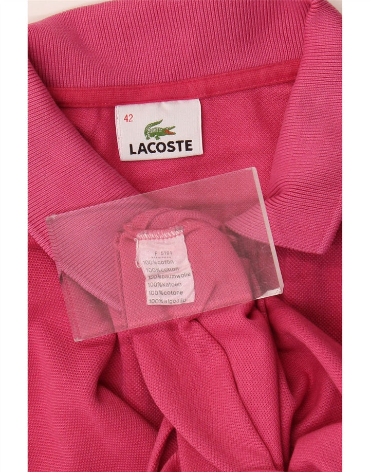 Polo da donna Lacoste taglia 42 grande in cotone rosa