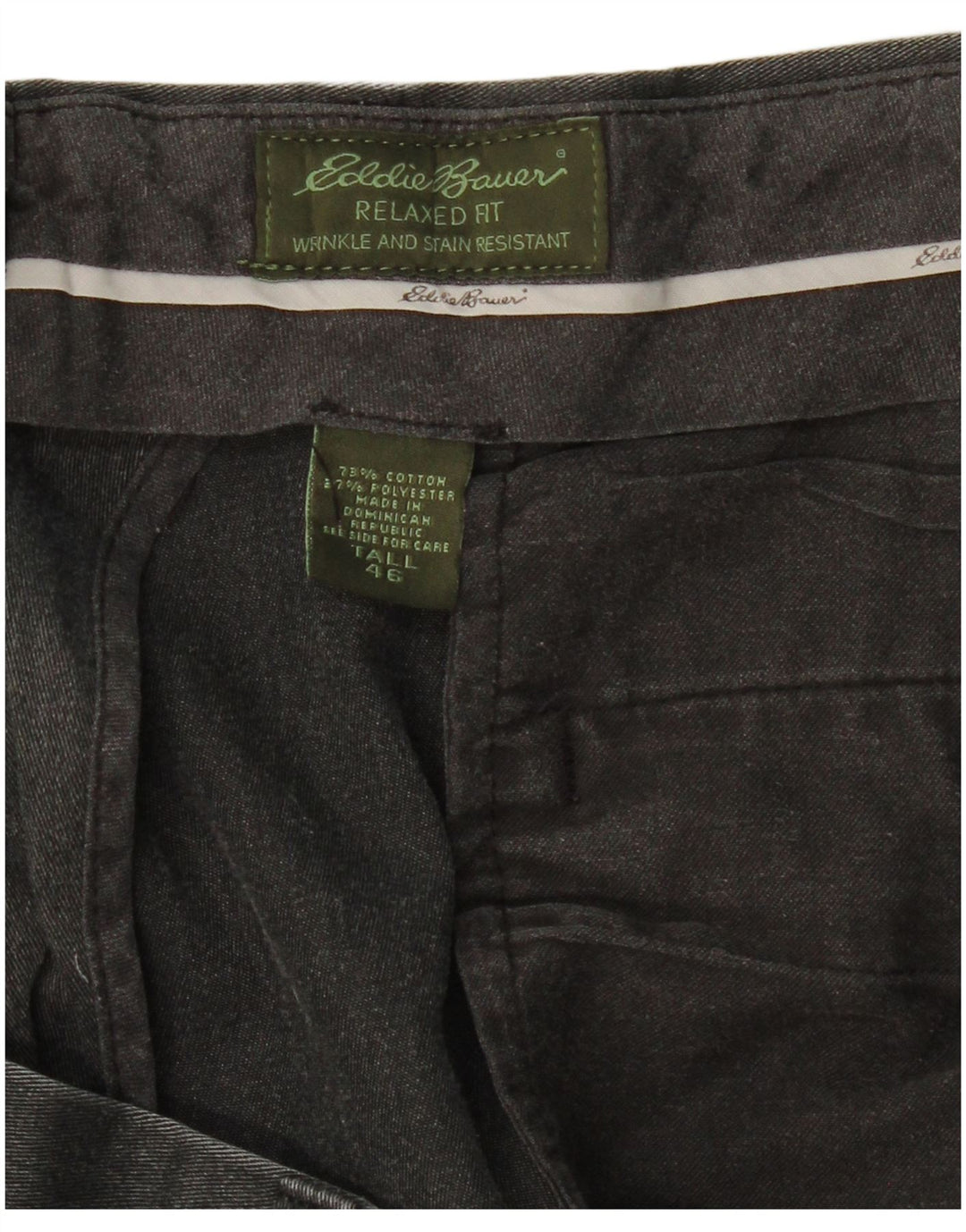 Pantaloni chino da uomo dalla vestibilità comoda EDDIE BAUER W46 L31 cotone nero