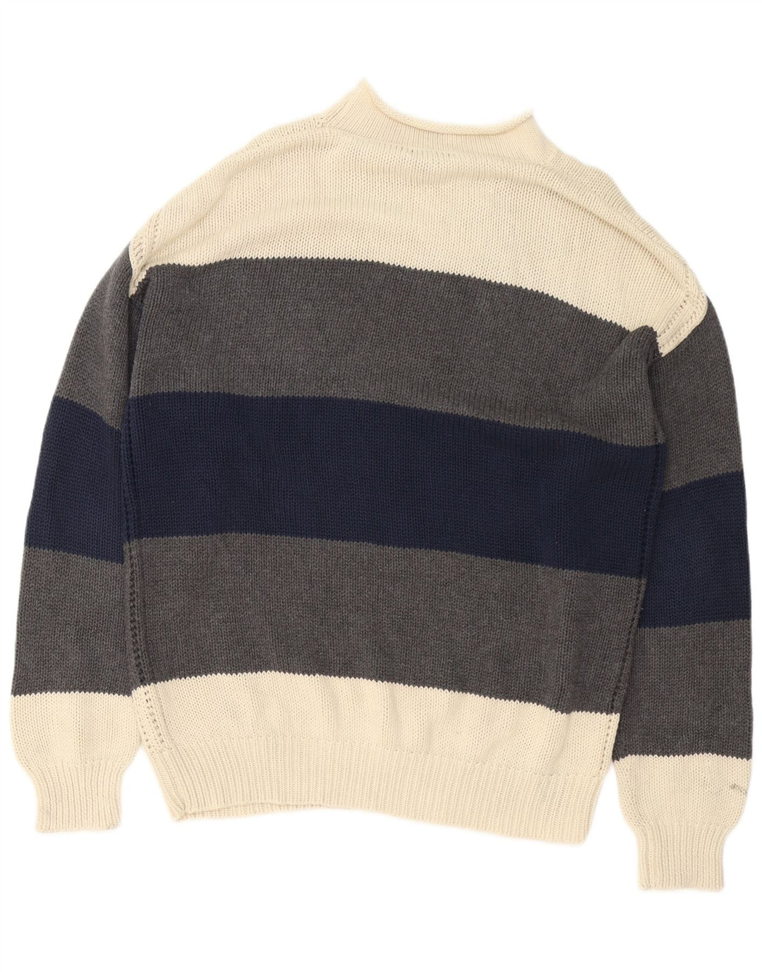 Maglione da uomo Nautica con collo alto e maglione grande in cotone color block grigio