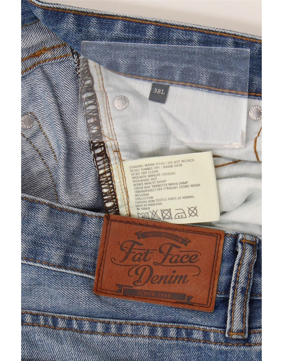 Jeans dritti da uomo Fat Face W38 L29 cotone blu