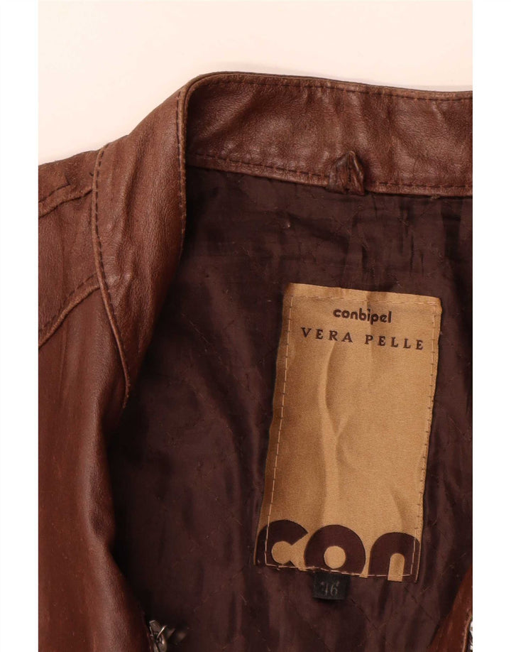 Giubbotto Pelle Uomo Conbipel IT 46 Small Pelle Marrone