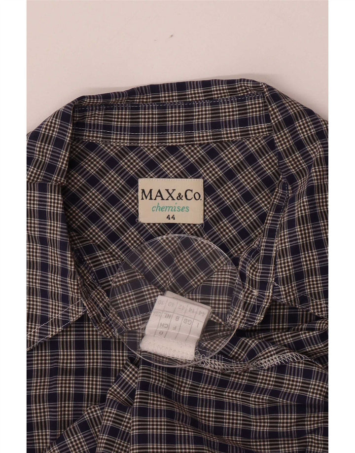 Max & Co. Camicia da donna UK 14 Cotone a quadri blu navy medio