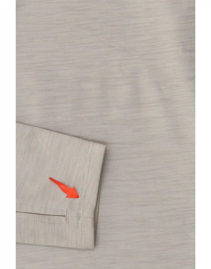 NIKE Top da tuta pullover con zip e collo Dri Fit da uomo piccolo grigio screziato