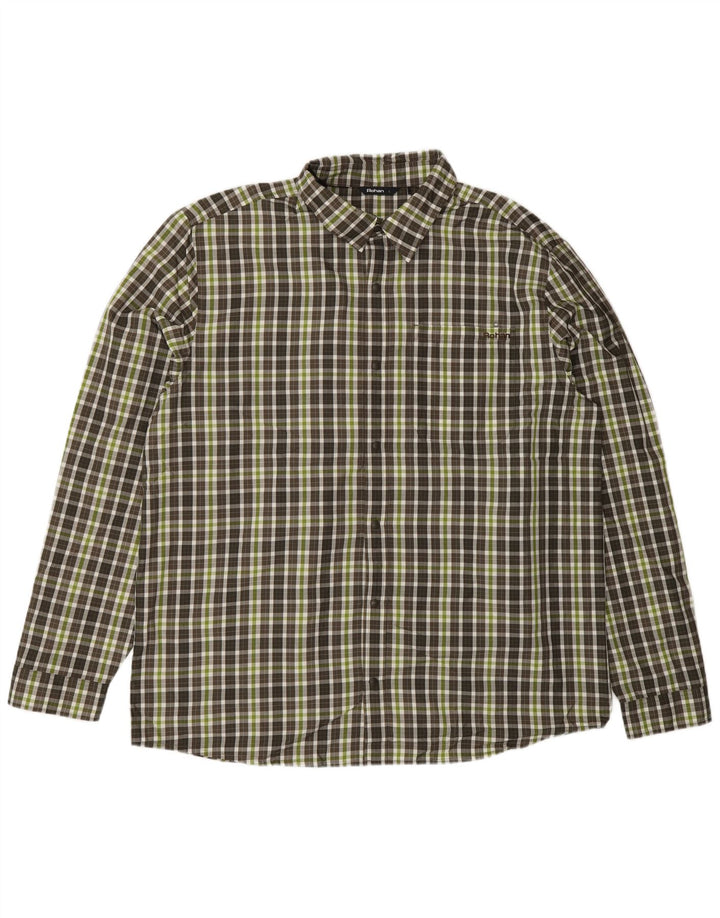 Camicia da uomo Rohan a quadri grandi in poliestere verde