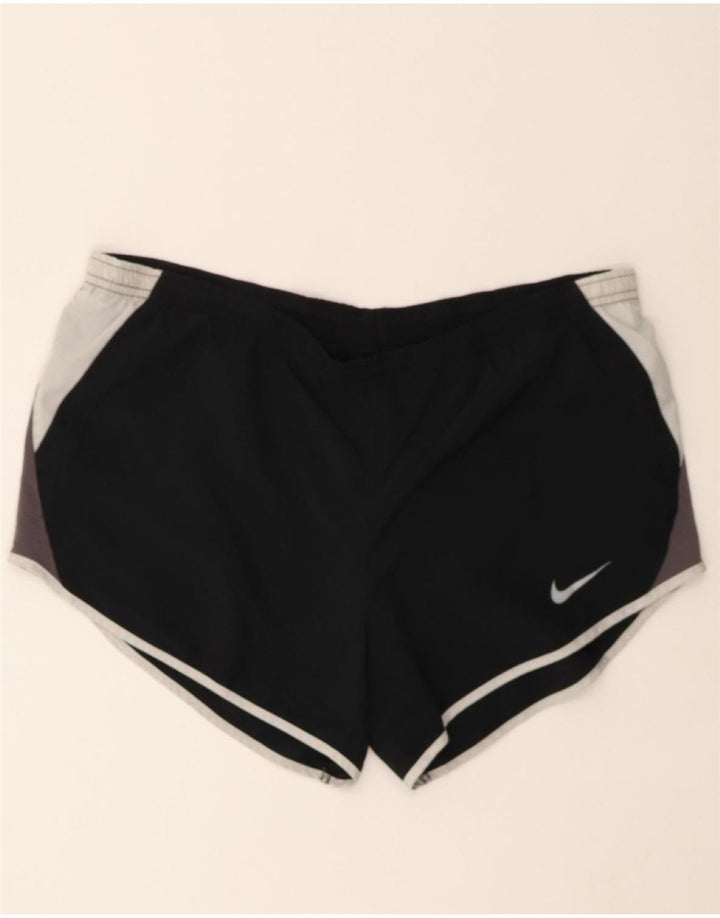 NIKE Womens Dri Fit Sport Shorts UK 14 Medium Black Colourblock Polyester Vintage Nike and Second-Hand Nike from Messina Hembry 