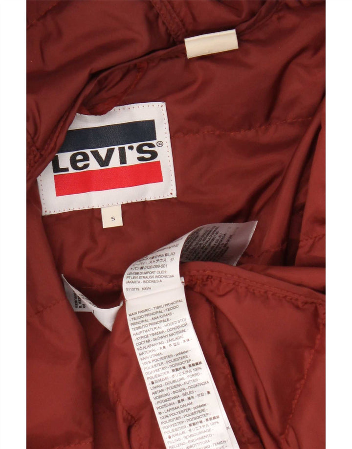 Giacca imbottita con cappuccio da donna Levi's UK 10 piccola rossa in poliestere