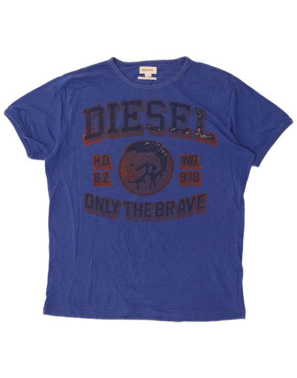 T-shirt grafica da uomo con vestibilità regolare Diesel XL Blu