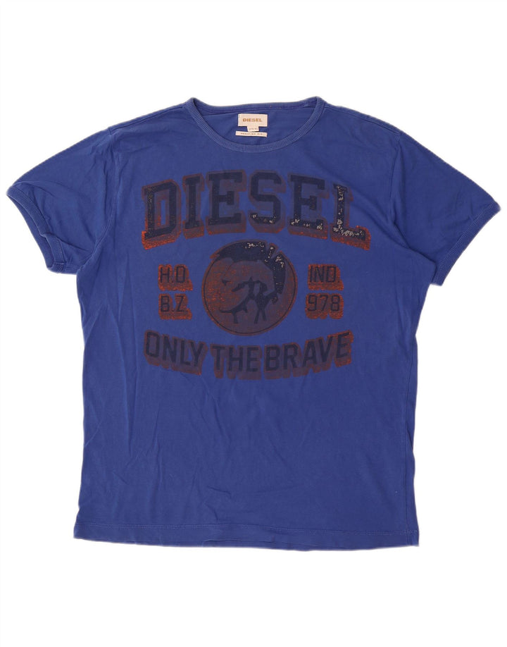 T-shirt grafica da uomo con vestibilità regolare Diesel XL Blu