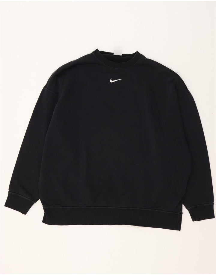 Felpa da uomo ampia NIKE, maglione piccolo in cotone nero