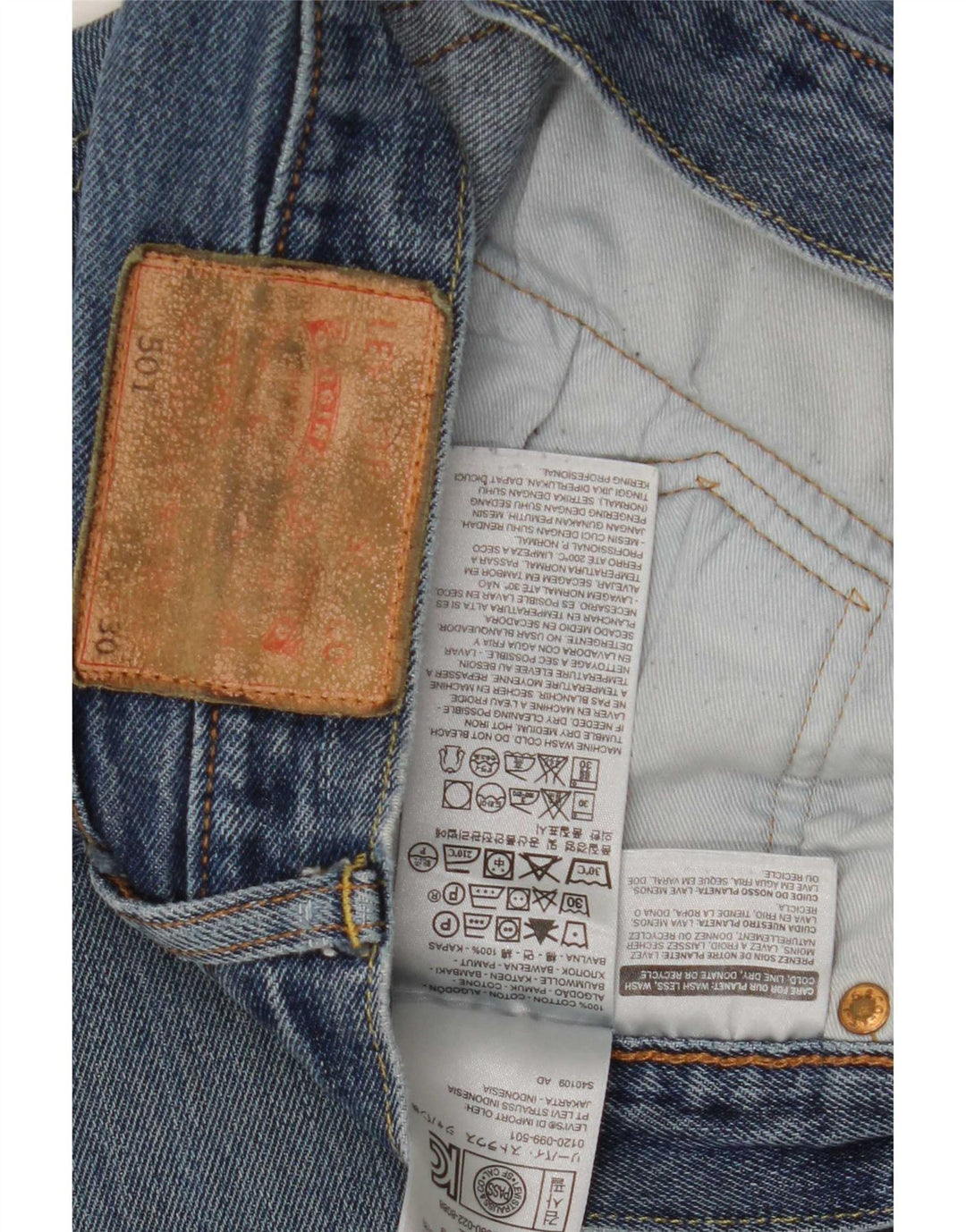 Levi's Uomo 501 Jeans dritti W30 L30 Cotone Blu