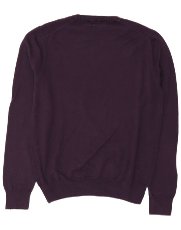 Maglione maglione girocollo da donna Marks & Spencer UK 14 Cotone viola medio