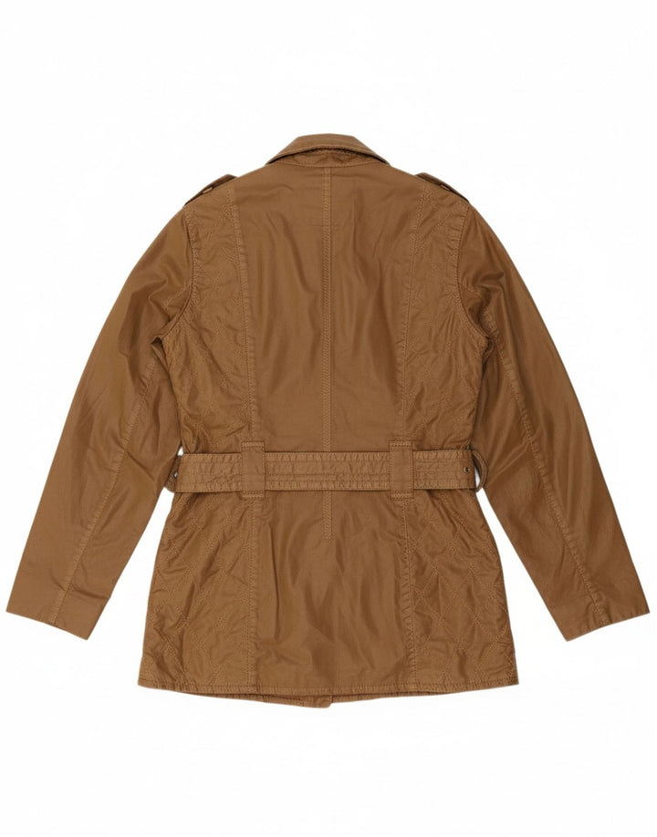 BARBOUR Womens Oversized Waxed Cotton Jacket UK 8 Small Brown