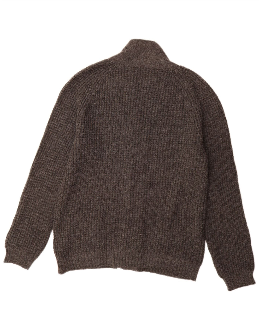Maglione cardigan slim fit autografo da uomo Marks & Spencer in lana grigio medio