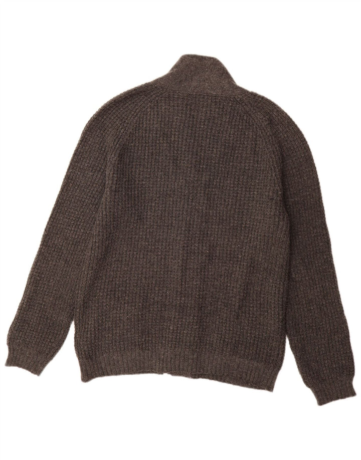 Maglione cardigan slim fit autografo da uomo Marks & Spencer in lana grigio medio