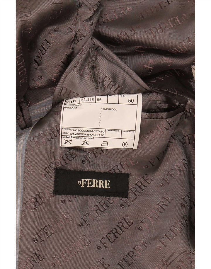 Abito da Uomo Ferre 3 Bottoni 2 Pezzi IT 50 Large W34 L33 Viscosa a Righe Grigie