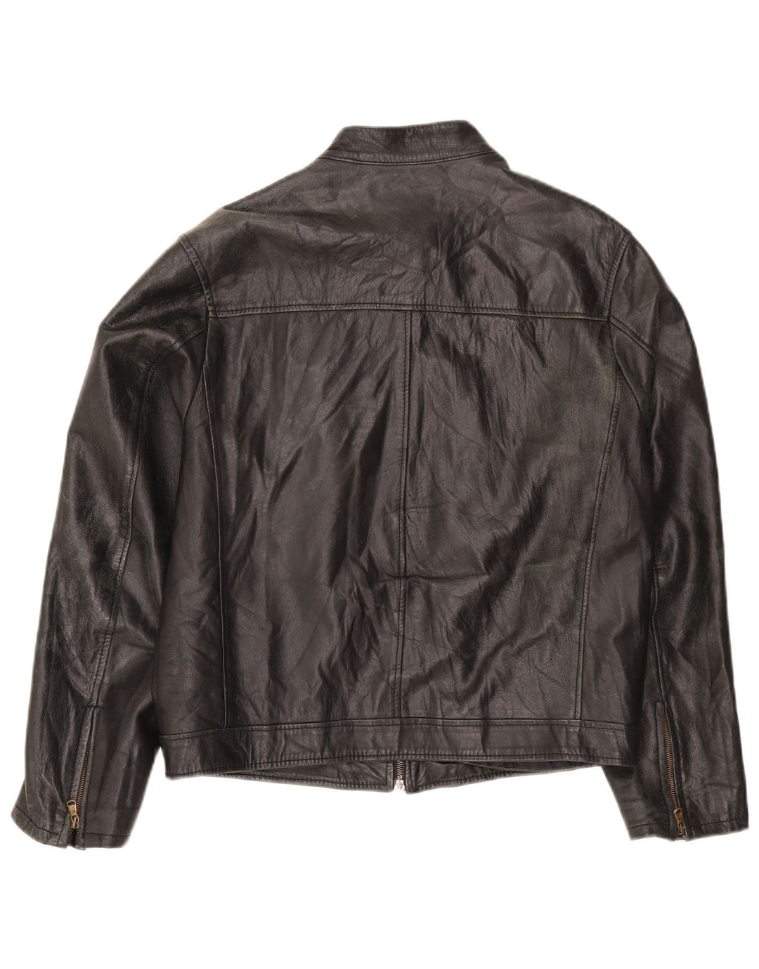 Giacca in pelle vintage da uomo IT 48 in pelle nera media