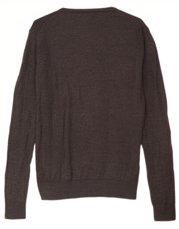 Maglione Zara da uomo grande in lana grigia