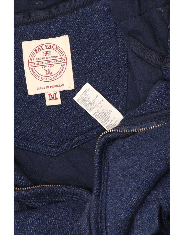 Maglione con cappuccio e zip da uomo Fat Face in cotone blu navy medio