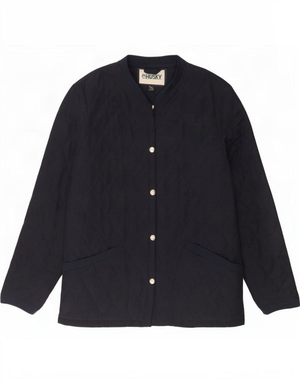 Giacca trapuntata da donna Husky UK 12 poliestere medio blu navy